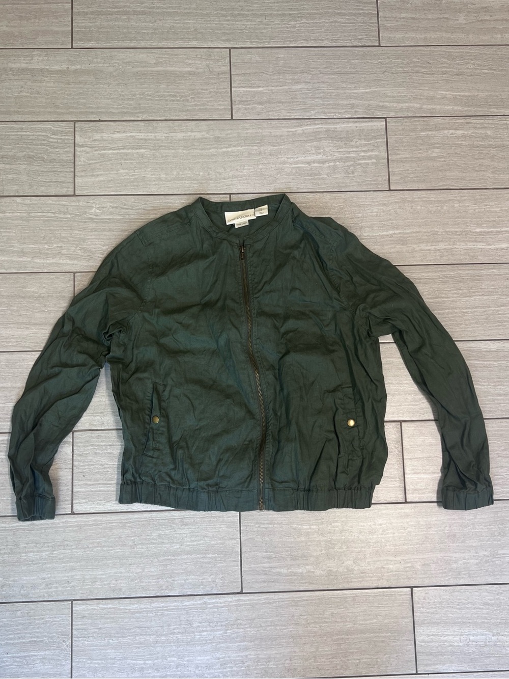 Cynthia Rowley 100% Linen Zip Up Bomber Jacket
